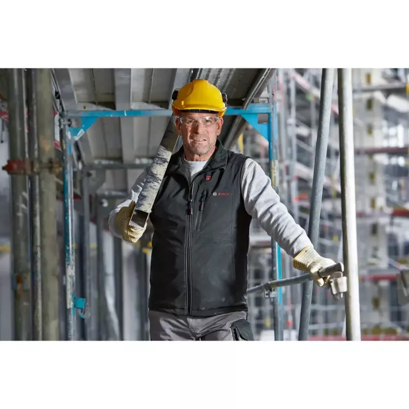 Bosch GHV 12+18V XA Professional šildoma liemenė, 3XL dydžio, juoda, su įkrovikliu ir baterija