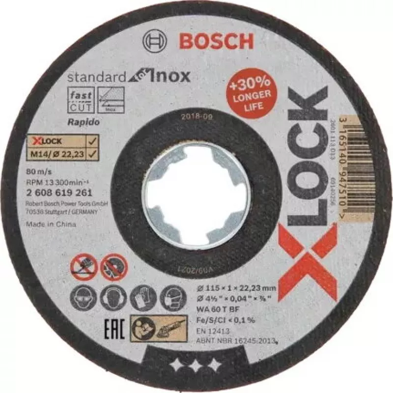 Pjovimo diskas Bosch 2 608 619 261 Plokščias centras Nerūdijantis plienas