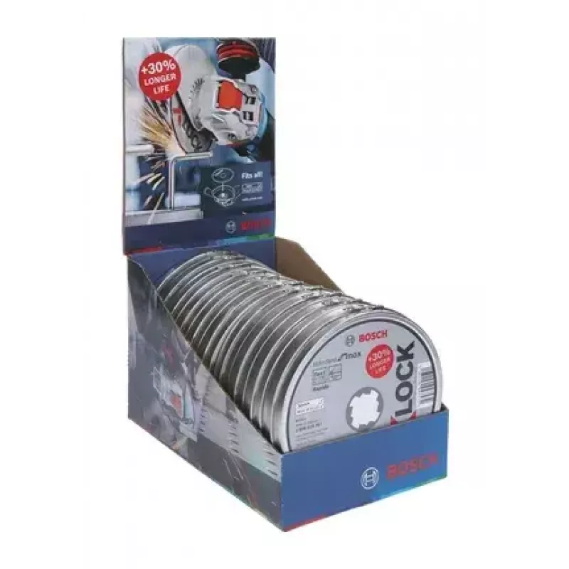Bosch X-LOCK pjovimo diskas, 125 mm, skirtas nerūdijančiam plienui, pakuotė 10 vnt.