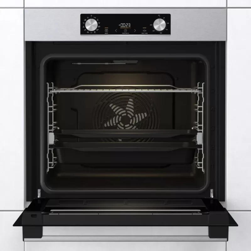 Įmontuojama elektrinė orkaitė Gorenje BIGSPACE 77 L 3500 W — balta, jutiklinis ir sukamasis valdymas, halogeninis apšvietimas