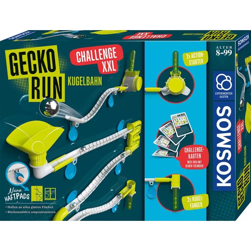 Kosmos Gecko Run Challenge XXL, Eksperimentų rinkinys, Mechanika, 8 m., Įvairiaspalvis