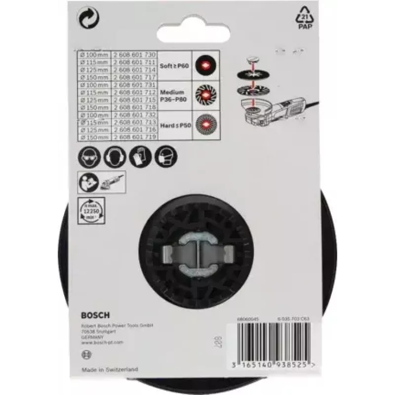 Bosch 2 608 601 716 kampinio šlifuoklio priedas Atraminis diskas
