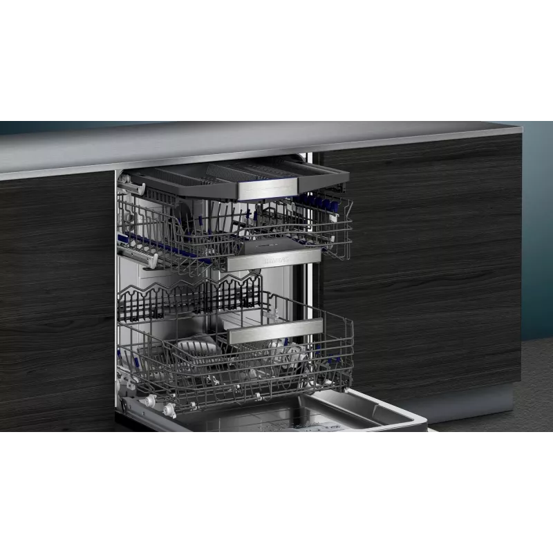 Visiškai integruojama indaplovė Siemens iQ700 SN87TX02CE — 14 vietų, A energijos klasė, 42 dB, 60 cm