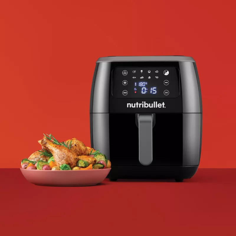 Karšto oro gruzdintuvė NUTRIBULLET XXL Digital oro gruzdintuvė 7 L 1800 W juoda, 8 programos, jutiklinis valdymas