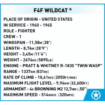 Statybiniai blokeliai COBI F4F Wildcat Northrop Grumman 375 vnt.