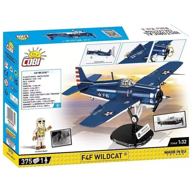 Statybiniai blokeliai COBI F4F Wildcat Northrop Grumman 375 vnt.
