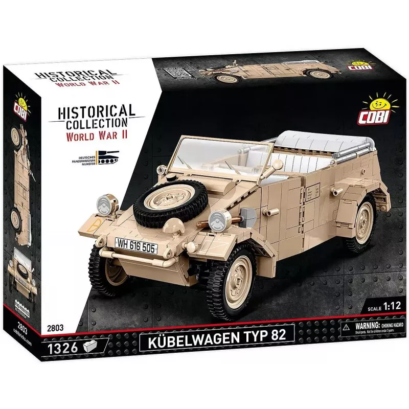 Konstruktorius COBI Kübelwagen Typ 82 1326 detalės Antrasis pasaulinis karas