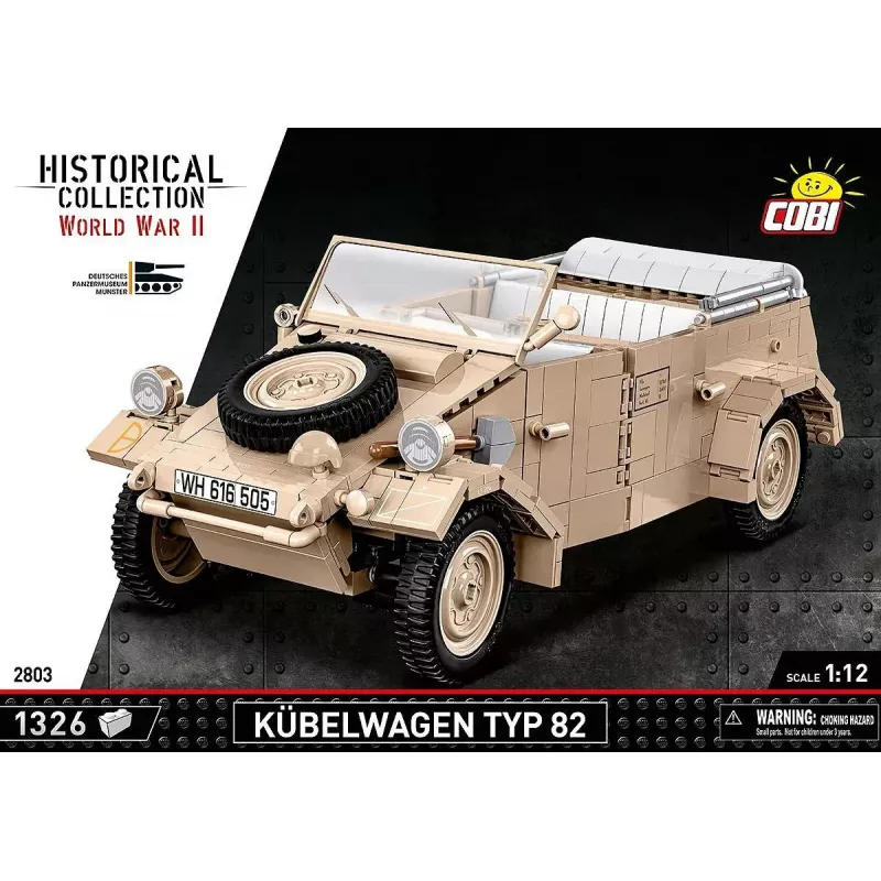 Konstruktorius COBI Kübelwagen Typ 82 1326 detalės Antrasis pasaulinis karas