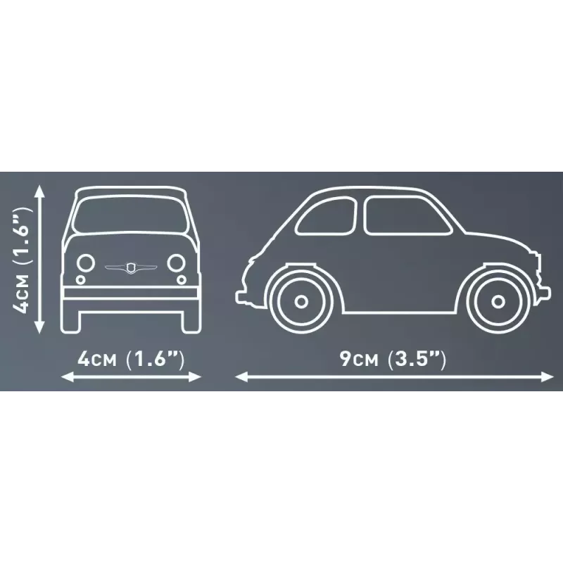 Konstrukcinis žaislas Cobi Fiat Abarth 595 modelis 24514 — mastelis 1:35, kolekcionuojama surenkama transporto priemonė