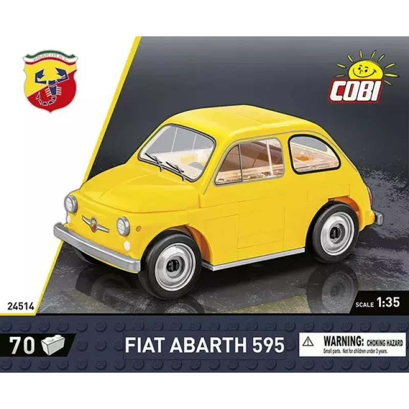 Konstrukcinis žaislas Cobi Fiat Abarth 595 modelis 24514 — mastelis 1:35, kolekcionuojama surenkama transporto priemonė
