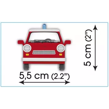 Konstruktorius Cobi Trabant 601 Universal Fire Brigade rinkinio modelis 24555, kaladėlių konstravimo rinkinys