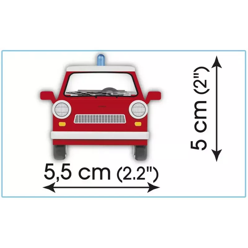 Konstruktorius Cobi Trabant 601 Universal Fire Brigade rinkinio modelis 24555, kaladėlių konstravimo rinkinys