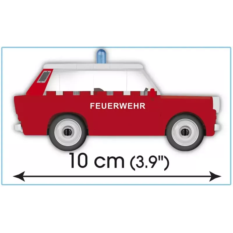 Konstruktorius Cobi Trabant 601 Universal Fire Brigade rinkinio modelis 24555, kaladėlių konstravimo rinkinys