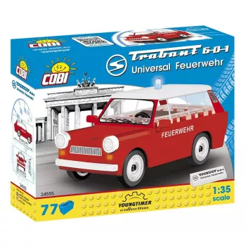 Konstruktorius Cobi Trabant 601 Universal Fire Brigade rinkinio modelis 24555, kaladėlių konstravimo rinkinys