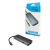 USB-C daugiaportis šakotuvas INTER-TECH H-428 — USB 3.2 Gen 1 Type-C priegloba, HDMI, USB-A, SD/MicroSD, gigabitinis eternetas, 5000 Mbit/s