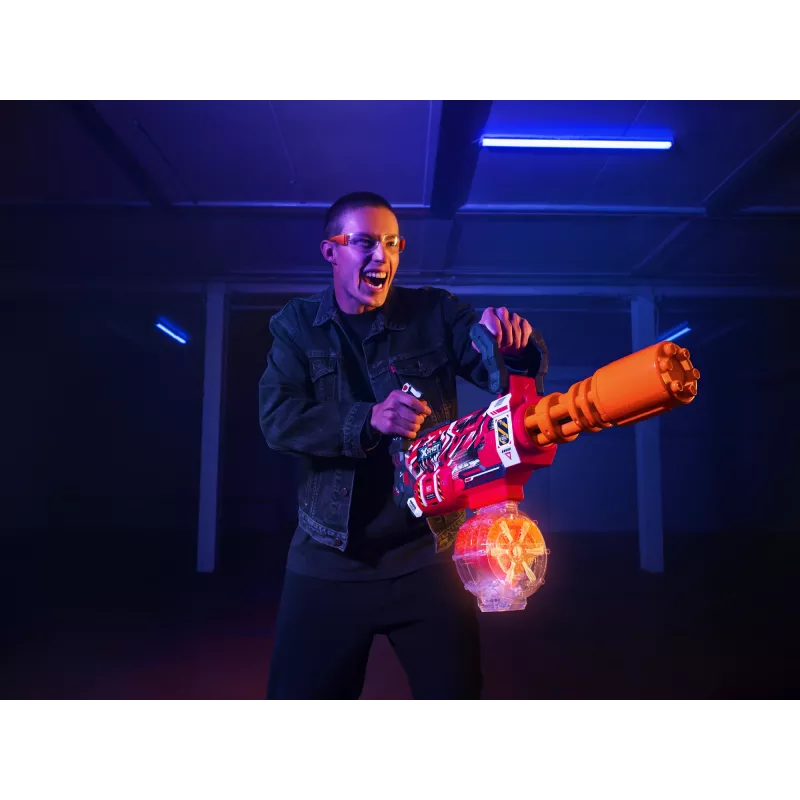 Gel blaster Zuru XSHOT Hyper Gel Gattlin Blaster — greito šaudymo žaislinis blasteris su besisukančia vamzdžiu