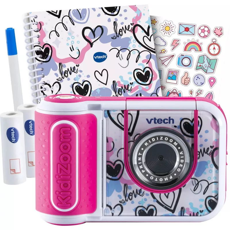 Momentinis spausdinimo fotoaparatas VTech KidiZoom Print Cam rožinis (modelis 80-549164)