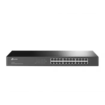 TP-Link 24 prievadų 10/100 Mbps ant stovo montuojamas tinklo komutatorius, nevaldomas, Fast Ethernet (10/100), pilnas dvipusis ryšys, montavimas ant stovo, 1U