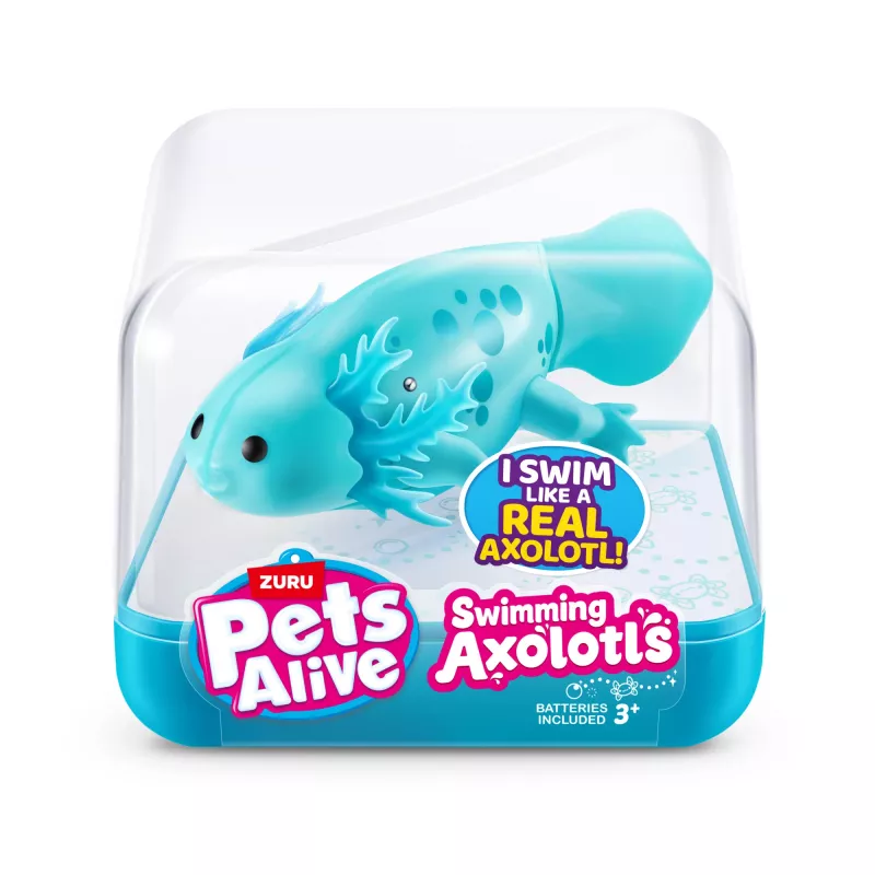 Minkštas žaislas Zuru Pets Alive Swimming Axolotls pliušinis žaislas, žaislinės katės dydis, modelis 9556UQ1