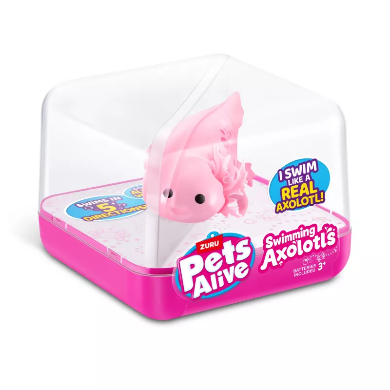 Minkštas žaislas Zuru Pets Alive Swimming Axolotls pliušinis žaislas, žaislinės katės dydis, modelis 9556UQ1