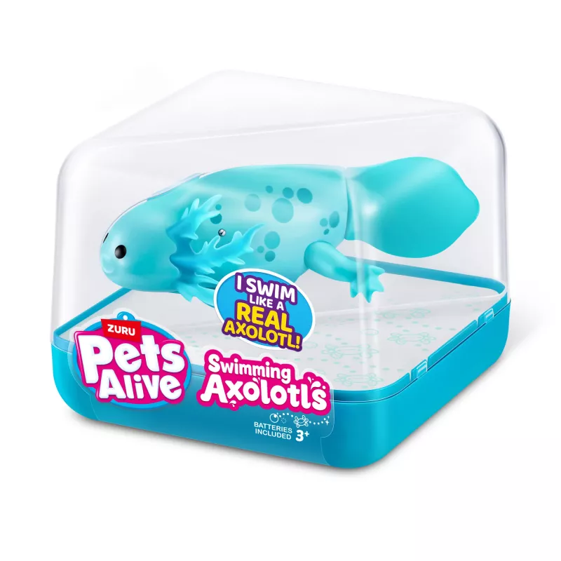 Minkštas žaislas Zuru Pets Alive Swimming Axolotls pliušinis žaislas, žaislinės katės dydis, modelis 9556UQ1