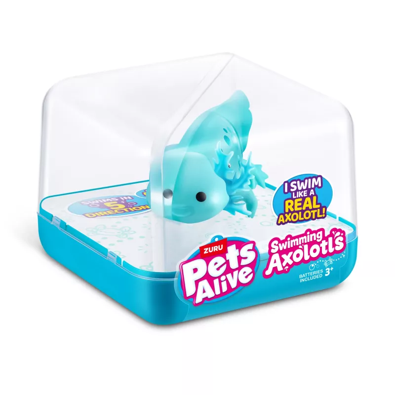 Minkštas žaislas Zuru Pets Alive Swimming Axolotls pliušinis žaislas, žaislinės katės dydis, modelis 9556UQ1