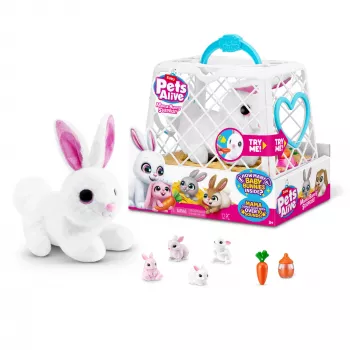 Pliusinis žaislas Zuru Mama Bunny & Baby Surprise, interaktyvi pliušinė pora, asorti