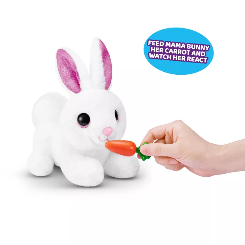 Pliusinis žaislas Zuru Mama Bunny & Baby Surprise, interaktyvi pliušinė pora, asorti