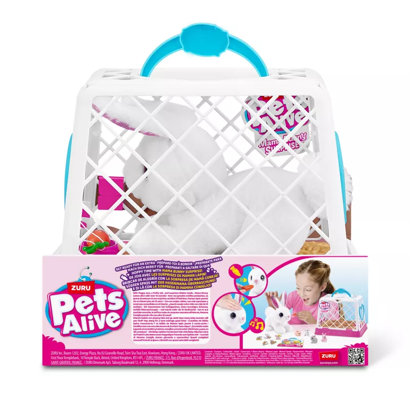Pliusinis žaislas Zuru Mama Bunny & Baby Surprise, interaktyvi pliušinė pora, asorti