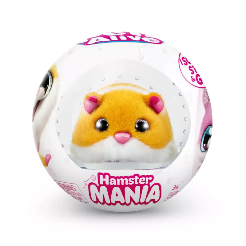 Žaislinis žiurkėnas Zuru Pets Alive Hamster Mania — maitinamas baterijomis interaktyvus žiurkėnas, skirtas vaikams nuo 3 metų, AAA