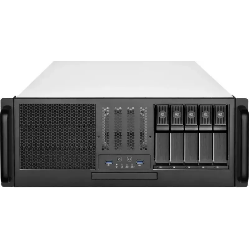 Stovo korpusas SILVERSTONE SST-RM41-H08 8 lizdų 1U serverio važiuoklė — kompaktiškas stovo montavimo korpusas