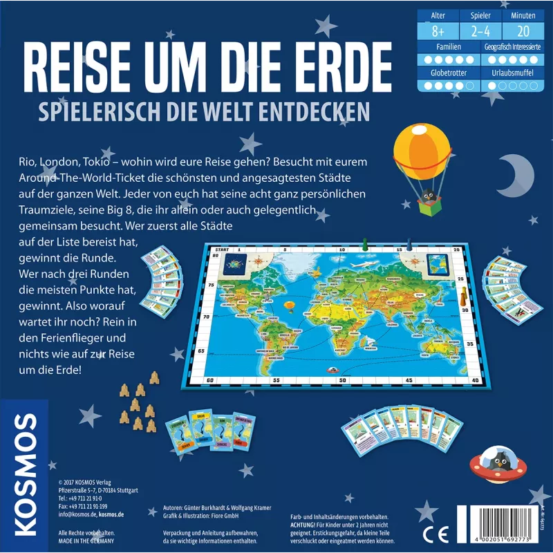 Kosmos Reise um die Erde Spielerisch die Welt entdecken Stalo žaidimas Kelionės/nuotykių