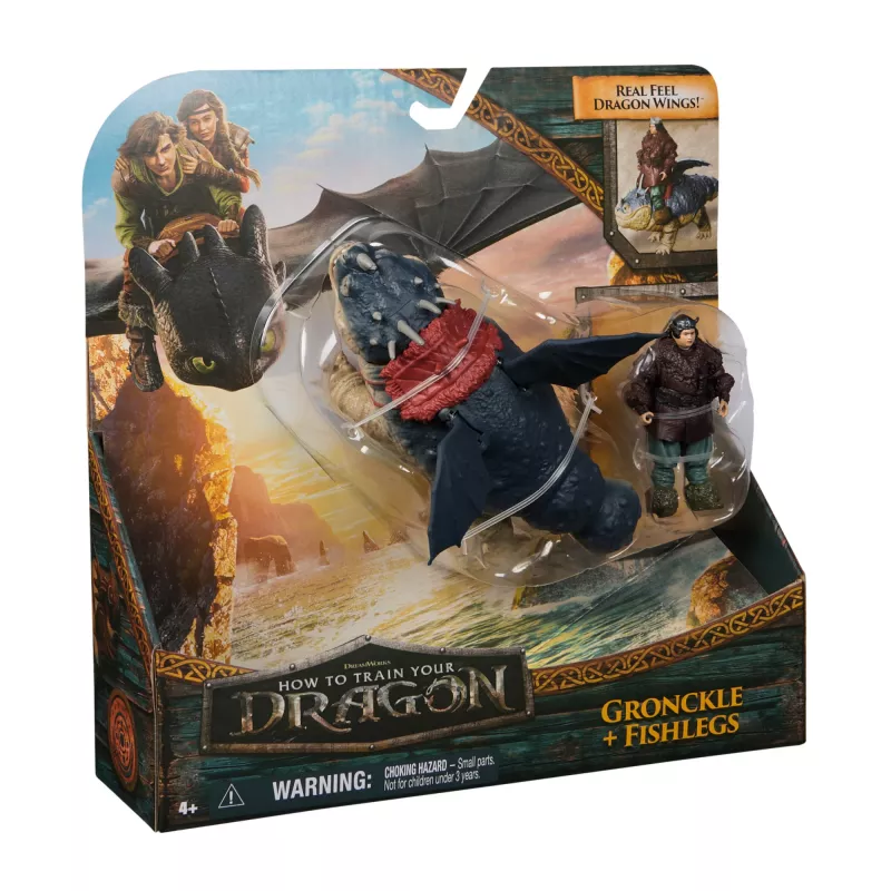 Veiksmo figūrėlių rinkinys Spinmaster – DreamWorks Dragons: Gronckle & Fishlegs, įvairiaspalvis, amžius 4+