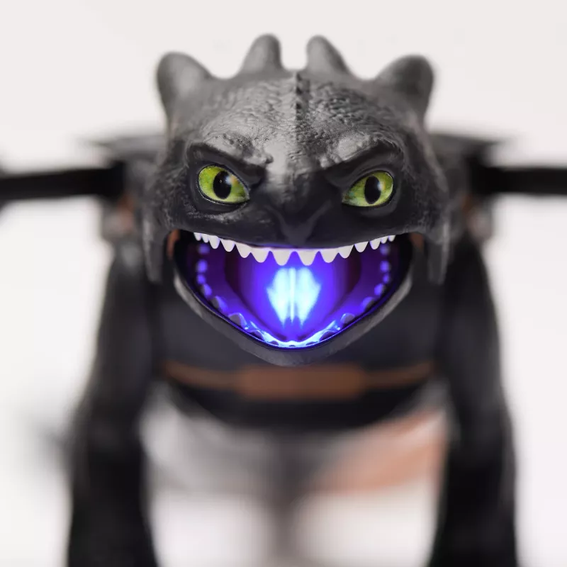 Veiksmo figūrėlė Spinmaster Ultimate Plasma Blast Toothless 25 colių sparnai, šviesos ir garsai, nuo 4 metų