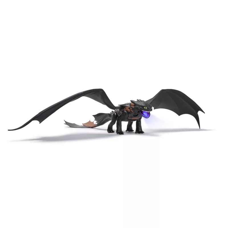 Veiksmo figūrėlė Spinmaster Ultimate Plasma Blast Toothless 25 colių sparnai, šviesos ir garsai, nuo 4 metų