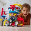 PAW Patrol : Air Rescue, Pup Squad Adventure Bay Airport Playset, su Chase žaisliniu automobiliu ir transporto priemonių paleidikliu, žaislai berniukams ir mergaitėms nuo 3 metų