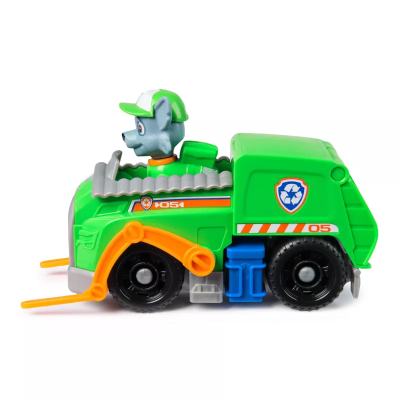 PAW Patrol, Rocky's Recycle Truck, Žaislinė transporto priemonė su kolekcionuojama veiksmo figūrėle, Tvariai mąstantys vaikiški žaislai berniukams ir mergaitėms nuo 3 metų