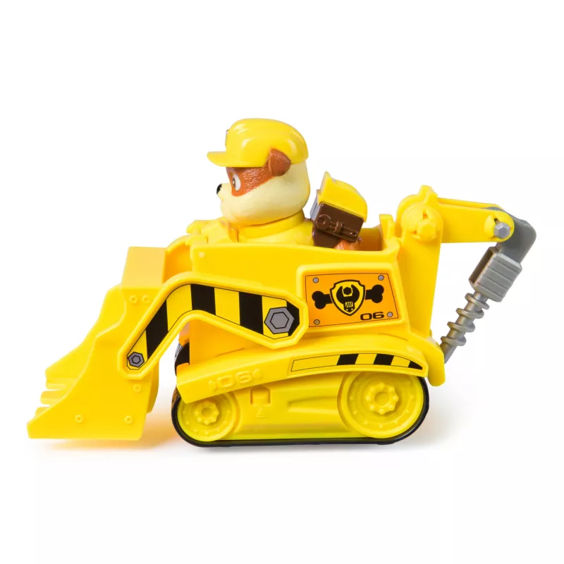 PAW Patrol , Rubble’s buldozerio žaislinis sunkvežimis su kolekcionuojama veiksmo figūrėle, tvariai mąstantys žaislai berniukams ir mergaitėms nuo 3 metų