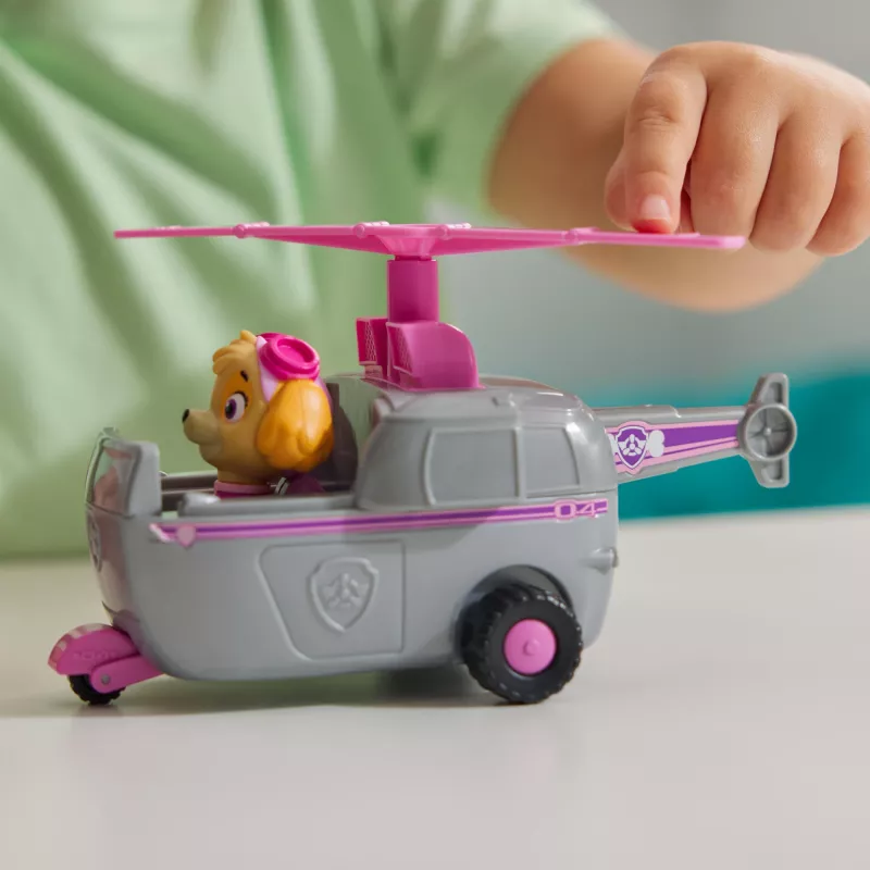 PAW Patrol, Skye sraigtasparnis, žaislinė transporto priemonė su kolekcionuojama veikėjo figūrėle, tvariai sukurtas vaikų žaislas berniukams ir mergaitėms nuo 3 metų