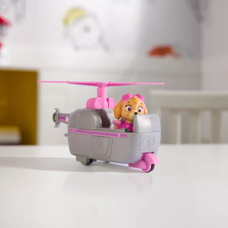 PAW Patrol, Skye sraigtasparnis, žaislinė transporto priemonė su kolekcionuojama veikėjo figūrėle, tvariai sukurtas vaikų žaislas berniukams ir mergaitėms nuo 3 metų
