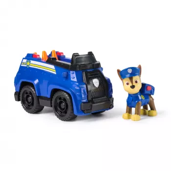 PAW Patrol , Chase’o patrulinis kreiseris, žaislinis automobilis su kolekcionuojama figūrėle, tvariai sukurtas vaikų žaislas berniukams ir mergaitėms nuo 3 metų