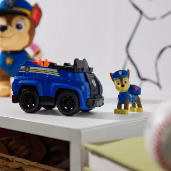 PAW Patrol , Chase’o patrulinis kreiseris, žaislinis automobilis su kolekcionuojama figūrėle, tvariai sukurtas vaikų žaislas berniukams ir mergaitėms nuo 3 metų