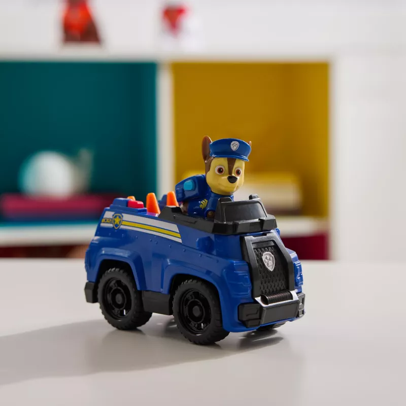 PAW Patrol , Chase’o patrulinis kreiseris, žaislinis automobilis su kolekcionuojama figūrėle, tvariai sukurtas vaikų žaislas berniukams ir mergaitėms nuo 3 metų