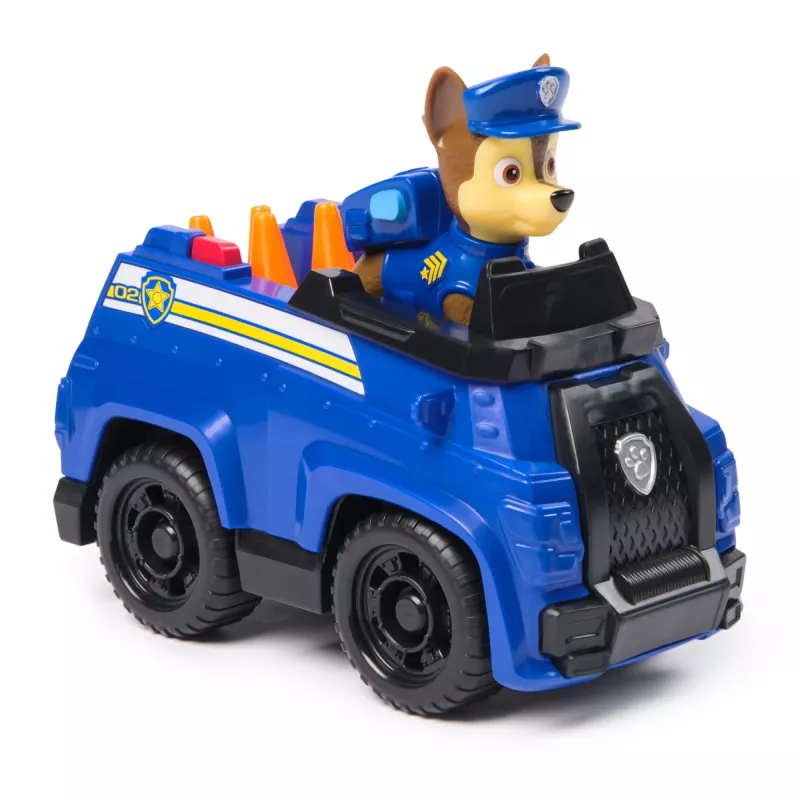 PAW Patrol , Chase’o patrulinis kreiseris, žaislinis automobilis su kolekcionuojama figūrėle, tvariai sukurtas vaikų žaislas berniukams ir mergaitėms nuo 3 metų