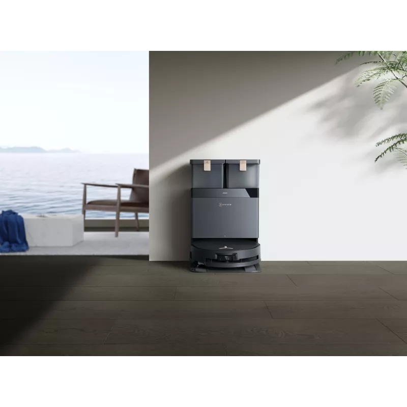 Robotų dulkių siurblys Ecovacs Deebot X8 Pro Omni, juoda, dulkių maišelis 0,22 l, veikimo laikas 145 min, ličio jonų 6400 mAh