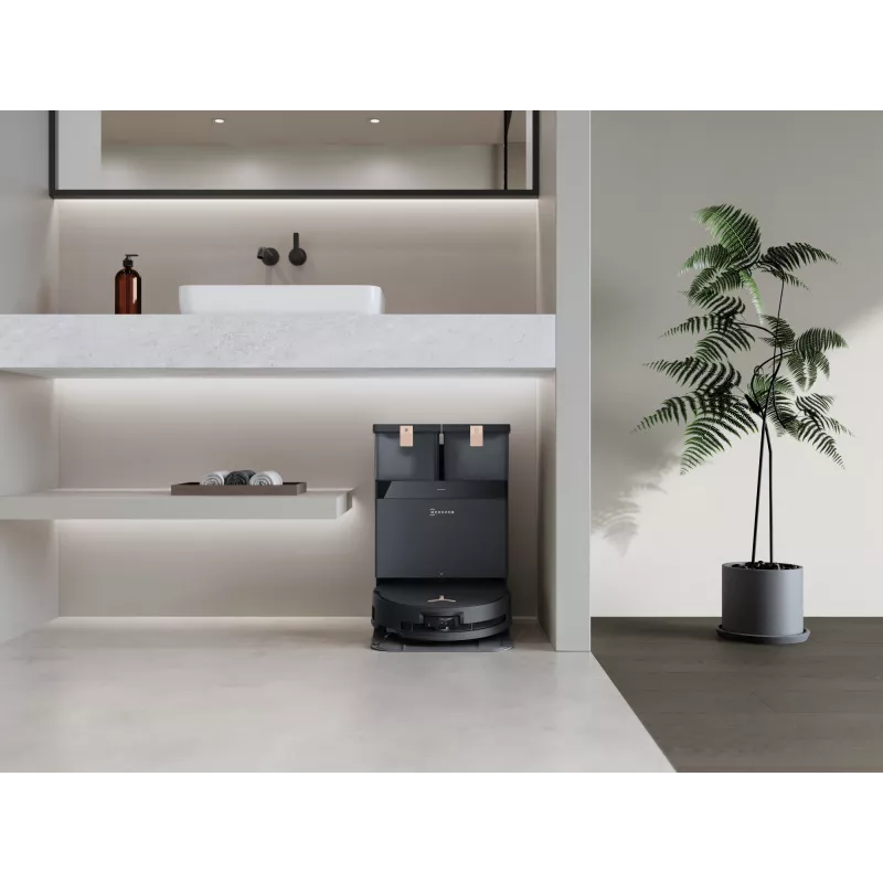 Robotų dulkių siurblys Ecovacs Deebot X8 Pro Omni, juoda, dulkių maišelis 0,22 l, veikimo laikas 145 min, ličio jonų 6400 mAh