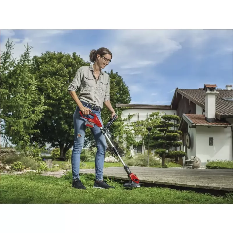 Belaidės vejapjovės ir žoliapjovės rinkinys EINHELL GE-CM 18/30 + GE-CT 18, raudona/juoda, Li-ion 4,0 Ah