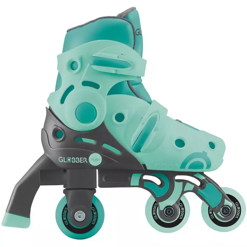 Pačiūžos GLOBBER Learning Skates 2 in 1 26–29 dydžio mėtinės — reguliuojamos vaikiškos mokymosi pačiūžos