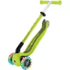 Paspirtukas GLOBBER Go-Up Active Lights — reguliuojamas aukštis, LED lemputės, laimo spalva