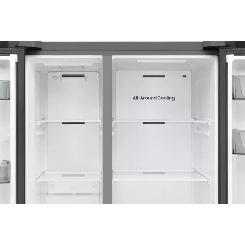 Samsung Series 6 RS70F65QEF šaldytuvas su šaldikliu šone, laisvai statomas 659 L juodos spalvos